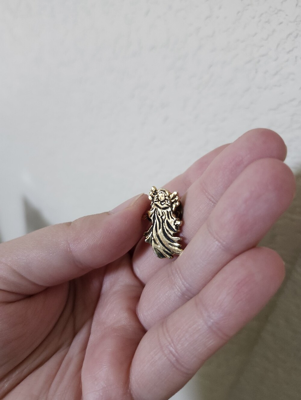 Gold-Tone Angel Pendant Necklace Charm - Women Jewelry